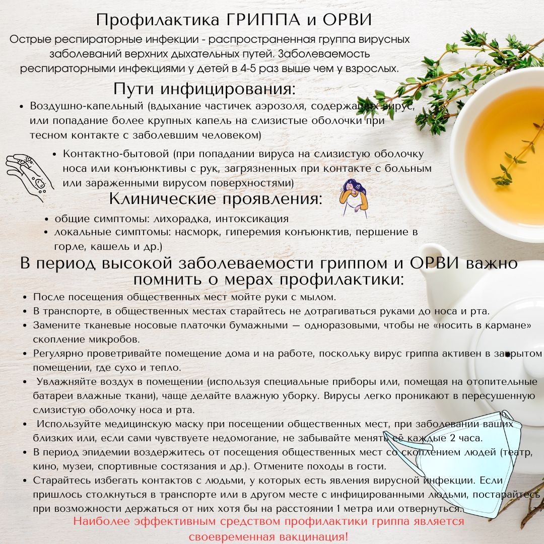 Профилактика гриппа и орви Профилактика гриппа и орви